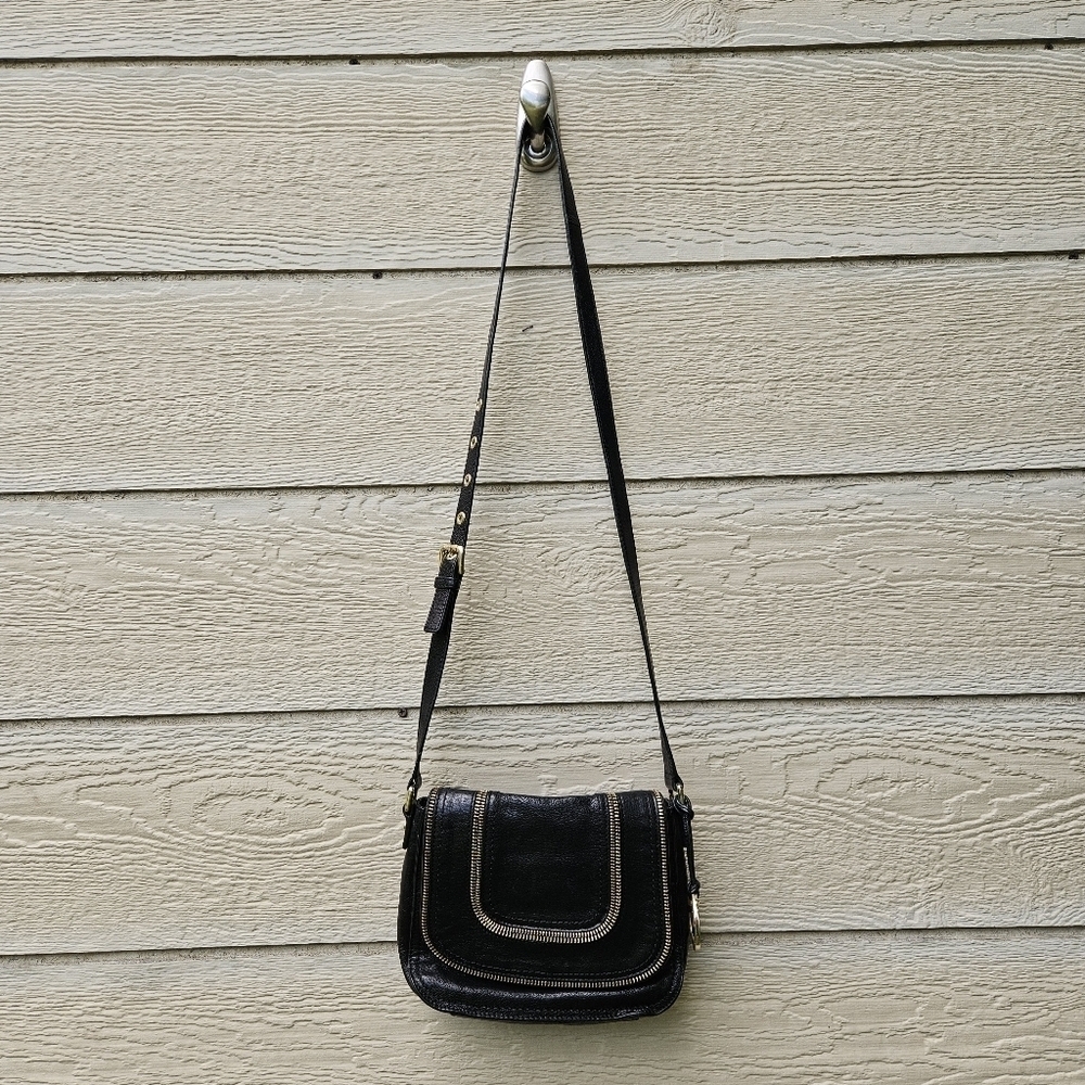 MICHAEL Michael Kors black Naomi zipper accent crossbody bag